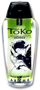Shunga Toko Aroma Lubricant Melon Mango 5.5 Oz bottle with a colorful label design