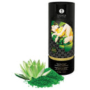 Shunga Oriental Crystals Bath Salts Lotus Flower 17.6 Oz packaging with lotus flower and green bath salts.