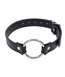 Sex & Mischief Shadow Convertible Cuffs in sleek black faux leather with silver-tone hardware