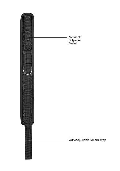 VELVET & VELCRO COLLAR & LEASH ADJUSTABLE BLACK-5