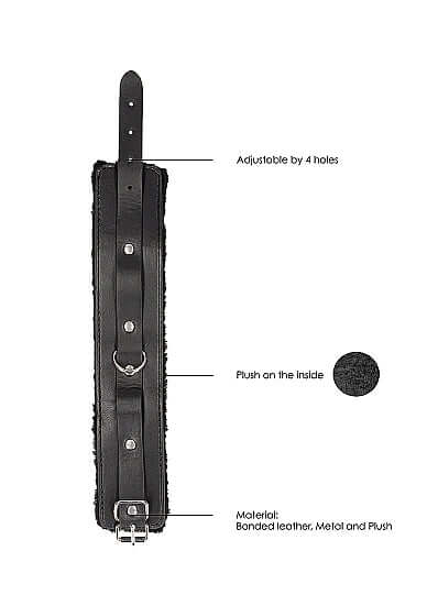 B&W PLUSH BONDED LEATHER ANKLE CUFFS W/ ADJUSTABLE STRAPS-5