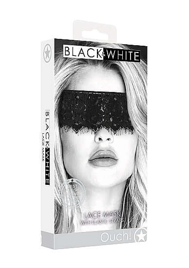 B&W LACE MASK WITH ELASTIC STRAP-1