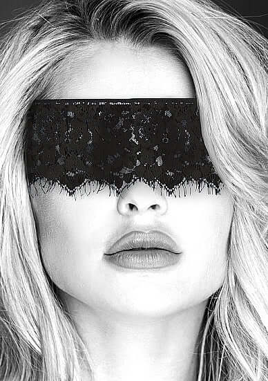 B&W LACE MASK WITH ELASTIC STRAP-0
