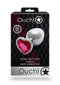 HEART GEM BUTT PLUG LARGE SILVER RUBELLITE PINK-1
