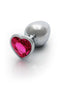 HEART GEM BUTT PLUG LARGE SILVER RUBELLITE PINK-8