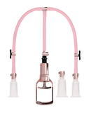 Shots Pumped Clitoral and Nipple Pump Set Medium Rose Gold with adjustable suction cups.