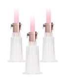 Shots Pumped Clitoral and Nipple Pump Set Medium Rose Gold clear cups with rose gold accents for enhanced sensitivity.