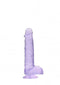 REALROCK 6IN REALISTIC DILDO W/ BALLS CLEAR PURPLE-3