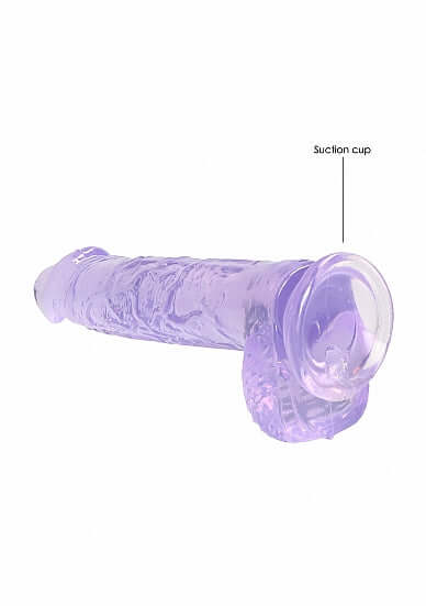 REALROCK 6IN REALISTIC DILDO W/ BALLS CLEAR PURPLE-4