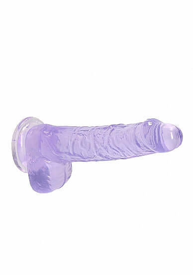 REALROCK 6IN REALISTIC DILDO W/ BALLS CLEAR PURPLE-5