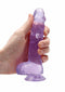 REALROCK 6IN REALISTIC DILDO W/ BALLS CLEAR PURPLE-6
