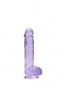 REALROCK 6IN REALISTIC DILDO W/ BALLS CLEAR PURPLE-0