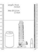 REALROCK 7IN REALISTIC DILDO W/ BALLS CRYSTAL CLEAR-2