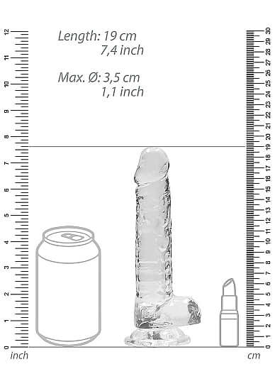 REALROCK 7IN REALISTIC DILDO W/ BALLS CRYSTAL CLEAR-2