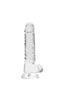 REALROCK 7IN REALISTIC DILDO W/ BALLS CRYSTAL CLEAR-0