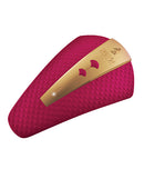 Shunga Obi Intimate Massager Raspberry in vibrant raspberry color with gold accents, designed for intense clitoral pleasure.