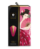 Shunga Obi Intimate Massager Raspberry with elegant packaging featuring a traditional Japanese woman design.