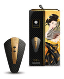Shunga Obi Intimate Massager Black packaging and product image showcasing its elegant design and features.