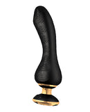 Shunga Sanya Intimate Massager Black showcasing sleek black silicone design with refined waves and elegant shape.