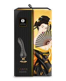 Shunga Sanya Intimate Massager Black elegantly packaged, showcasing its sleek design and refined pleasure focus.