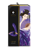 Shunga Soyo Intimate Massager Purple in elegant packaging featuring a traditional Japanese design.