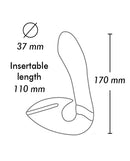 Dimensions of the Shunga Soyo Intimate Massager Purple showing insertable length and diameter.