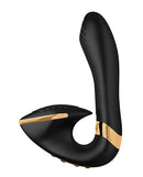 Shunga Soyo Intimate Massager Black, dual-stimulation vibrator for targeted pleasure.