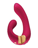Shunga Miyo Intimate Massager Raspberry is a dual-stimulation massager in a vibrant raspberry color.