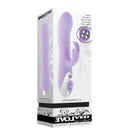 Spinderella Rechargeable Silicone Rabbit Vibrator Purple packaging showcasing its sleek design and multifunctional features.