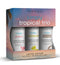 Wicked Simply Tropical Trio Kit - Limited Edition Travel-Sized Water-Based Lubes in Guava, Pineapple, and Toasted Coconut Flavors.