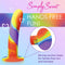 Simply Sweet Rainbow Silicone Dildo with strong suction base for hands-free fun and harness use