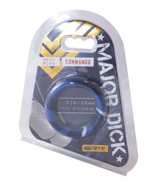 MAJOR DICK COMMANDO SILICONE DONUT BLUE CAMO (1.5IN./38MM)-2