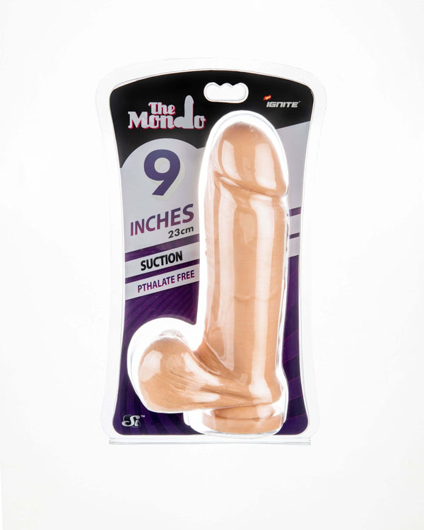 IGINTE THICK COCK W/BALLS 9IN SUCTION FLESH-1
