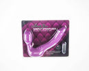 Simply Strapless Strap-on Vibrator Small Purple packaging with silicone toy and bullet vibe.