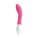 Pretty Love Bishop 30 Function G-Spot Vibrator Pink showcases its curved design for deep internal pleasure.
