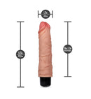 Dr Skin Silicone Dr Hunt Vibrating Dildo 8.75 inch Beige with size measurements displayed.