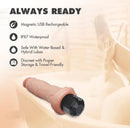 Dr Skin Silicone Dr Webber Vibrating Dildo 9.75 inch featuring USB recharge, waterproof design, and discreet travel-friendly storage.