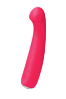 VeDo Gingi Rechargeable Silicone G-Spot Vibrator Pink on a white background, showcasing its sleek design.