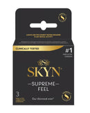 Skyn Supreme Feel Condoms 3 Pack packaging showing non-latex and ultra-thin features.
