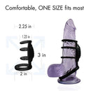 Doctor Love Zinger Vibrating Penis Sleeve Black dimensions showing comfort with one size fits most design.