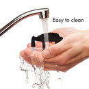 Doctor Love Zinger Vibrating Penis Sleeve Black being cleaned under running water for easy maintenance.