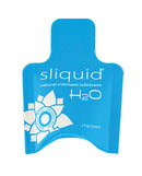 Sliquid Naturals H2O 0.17 Oz Water Based Lube Pillow single-use packet featuring natural intimate lubricant.