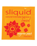 Sliquid Naturals Swirl Peach Lubricant Pillow 0.17 Oz in a vibrant, colorful single-use packaging
