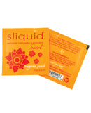 Sliquid Naturals Swirl Peach Lubricant Pillow 0.17 Oz single-use pack with tangerine peach flavor.