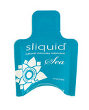 Sliquid Naturals Sea Pillows Water Based Lube .17 oz single-use packet with sea-inspired design.