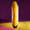 Selopa Buzzz Bunny rechargeable silicone rabbit vibrator in yellow with bunny ears and flexible design.