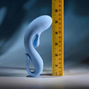 Selopa Smooth Operator G-Spot Vibrator Blue next to a ruler for size comparison.