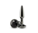 Rear Assets Chrome Tapered Anal Plug Small Gray showcased elegantly with a sleek design and luxurious chrome finish.