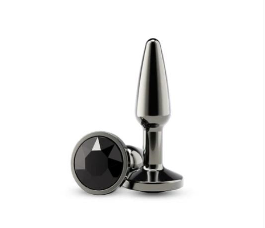 Rear Assets Chrome Tapered Anal Plug Small Gray showcased elegantly with a sleek design and luxurious chrome finish.
