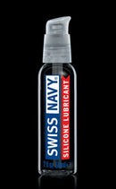 Swiss Navy Silicone Lubricant 2 Oz bottle showcasing premium quality and travel-friendly design.